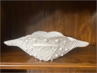 Kemple Milk Glass Sawtooth Edge Bowl