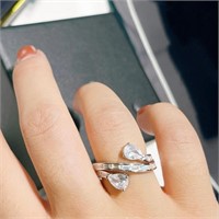 Zircon Sterling Silver Wedding Ring - Women Size 8