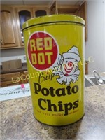 Vintage Red Dot Potato Chips Tin