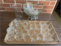 Vintage punch bowl and cups
