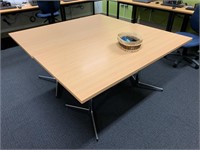 3 Chrome Plated Timber Top 1.5m Office Tables