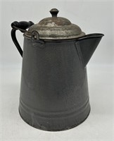 Vintage Antique Enamelware Tea/Coffee Pot