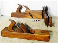 4 – Assorted wooden handled molding planes, G-Vg: