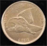 1857 FLYING EAGLE CENT CH BU