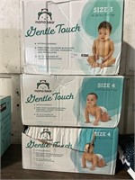 1 LOT 3 BOXES OF GENTLE TOUCH DIAPERS INCLUING