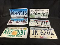 6 Collectible License Plates