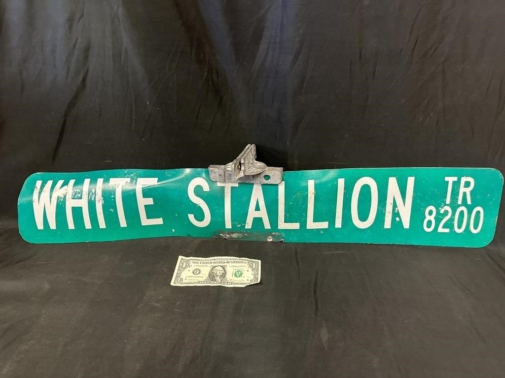 "White Stallion" Trail Retired Street Sign