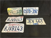 5 Collectible License Plates