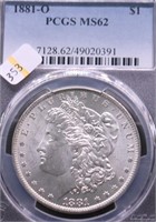 1881 O PCGS MS62 MORGAN DOLLAR