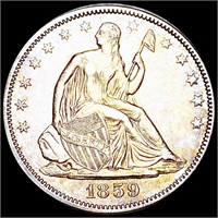 1859 Seated Half Dollar CLOSELY UNCIRCULATED