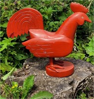 PAINTED RED FOLK ART ROOSTER