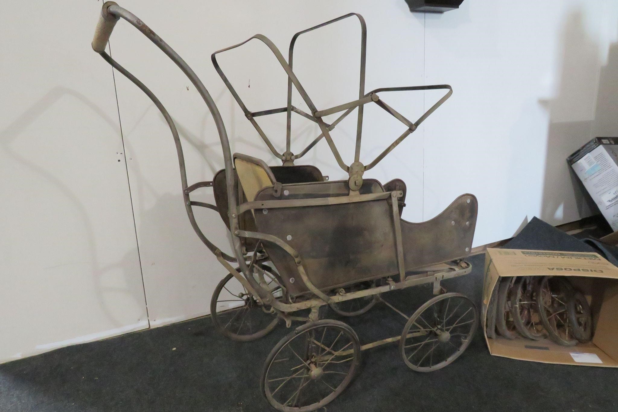 ANTIQUE VICTORIAN METAL  CARRIAGE