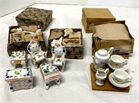 5 Occupied Japan Doll Dishes & Tea Sets & Boxes