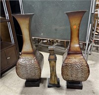 Group of Decorative Plant Stands & Candle Holder