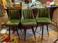 (3) mcm bar stools with backs