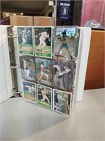 1990s sports cards in binder, 46 pages