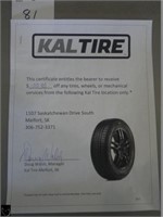 $100 Gift Certificates for Tires, Wheels or