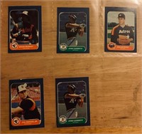 Five 1986 Fleer Mini Baseball Cards