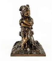 Brass Peasant Boy Matchstick Holder