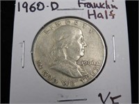 1960 D FRANKLIN HALF DOLLAR 90% XF