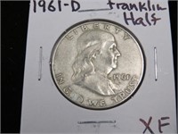 1961 D FRANKLIN HALF DOLLAR 90% XF