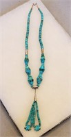 BIG 25" Turquoise Bead & Heishi Necklace