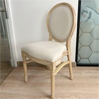 Vintage Wood Chair White Wood Round Back