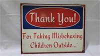 17x13 metal thank you sign