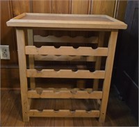Wood wine bottle holder table