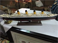 Model Titanic Ship with Lights, 30" L