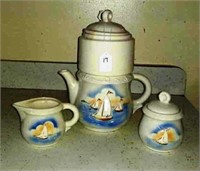 Porcelier Vitreous Hand Decorated Tea Set