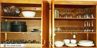Dishware, Glasses (contents of 2 cabinets)