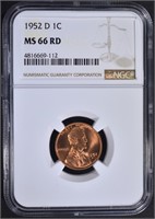 1952-D LINCOLN CENT NGC MS66RD