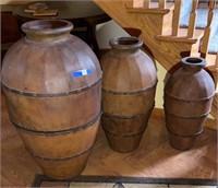 Lot of 3 Large Decorative Urns/Vases