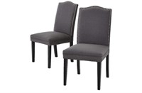 CANVAS REGENT NAILHEAD UPHOLSTERED DINING CHAIRS