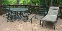 Metal Patio Set with Table, 4 Chairs, & 2
