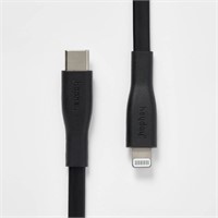 3' Lightning to USB-C Flat Cable - Heyday™ Black