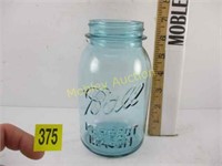 ANTIQUE CLEAN BLUE BALL JAR