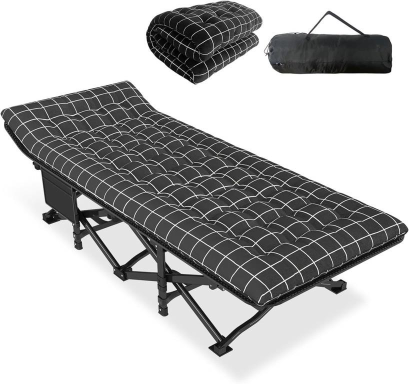 (U) ATORPOK Camping Cot for Adults with Cushion Co