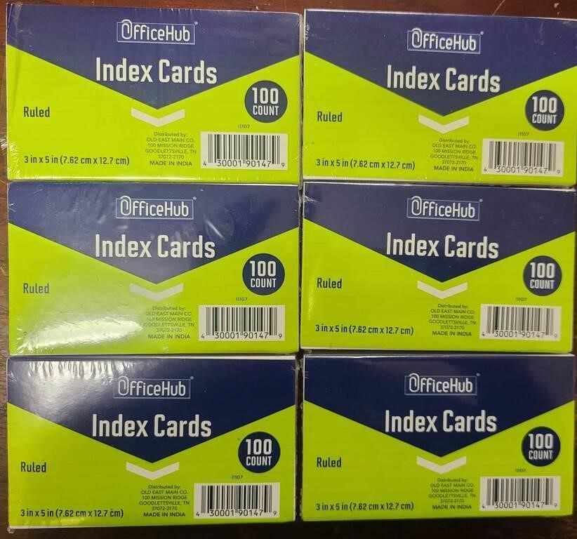 6X100 (3X5") ruled Index Cards, Office Hub