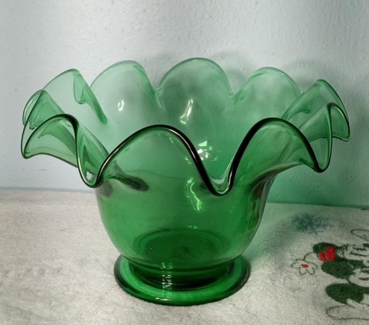 Vintage green vase bowl