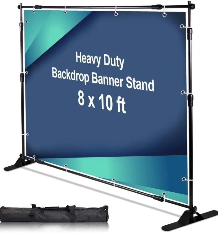 AkTop 10 x 8 ft Heavy Duty Backdrop Banner Stand