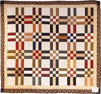 Pioneer Day Nine Patch, bed quilt, 89" x 81"