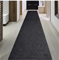 BLACK AREA RUG WITH RUBBER BOTTOM 85 IN LENGTH 35