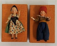 (2) 1938 German Bisque 4" Hessian Dolls