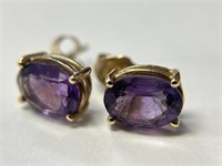 14K Amethyst Earrings