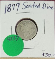 1877 SEATED LIBERTY SILVER DIME