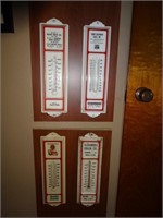 (4) Adverstisement Thermometers mounted on board
