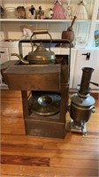 Antique brass Russian samavour hot water urn