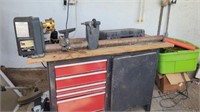 Craftsman bench with wood lathe